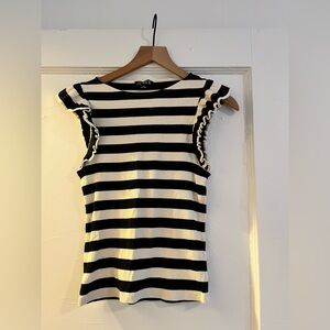 J Crew Ruffle Sleeveless Cotton Top